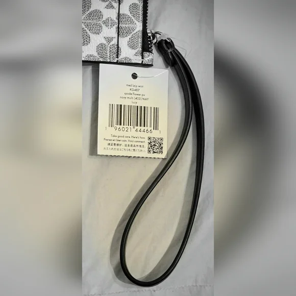 NWT Kate Spade Lucy Spade Flower Medium L-Zip Wristlet in Navy Multi; Brand New! - Picture 6 of 16